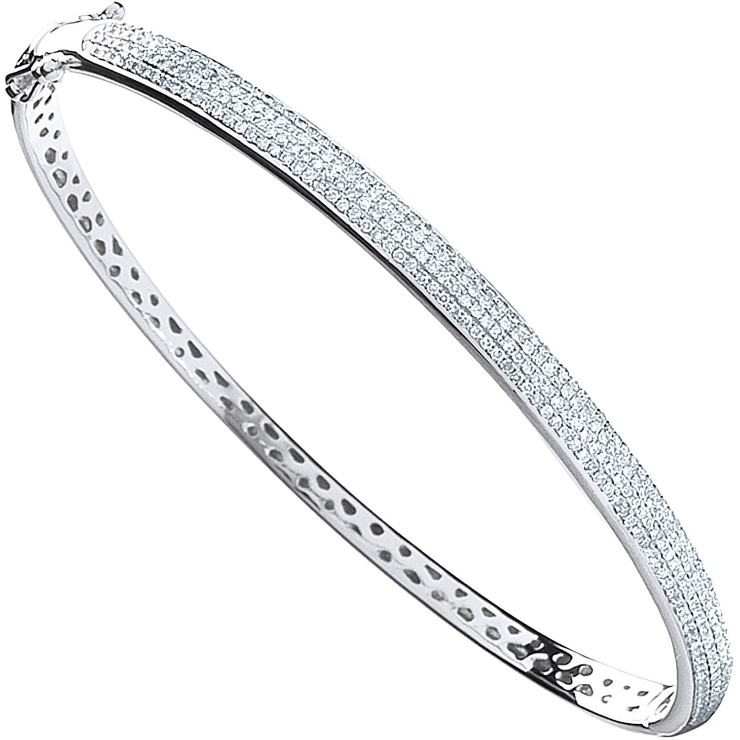 9ct White Gold 0.86ctw Pave Set Diamond Bangle - Luxury Watch - Certified Authentic – Luxury Watch by Imperial Time UK